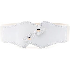 70’s Style White Corset Belt
